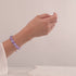 Lavender and White | Silver | Double Mermaid Glass Bracelet